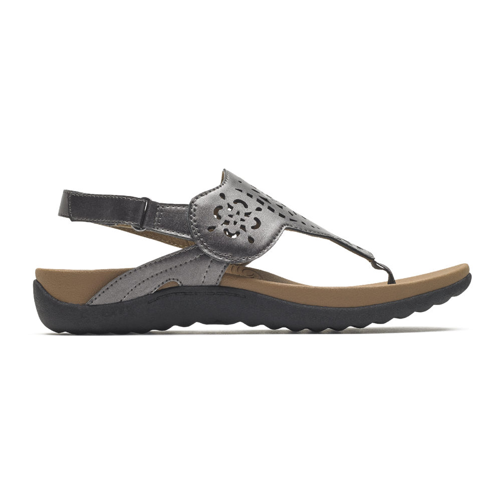 Sandalias Rockport Mujer Mexico - Ridge Circle Cutout Thong Grises - LKXGH7106